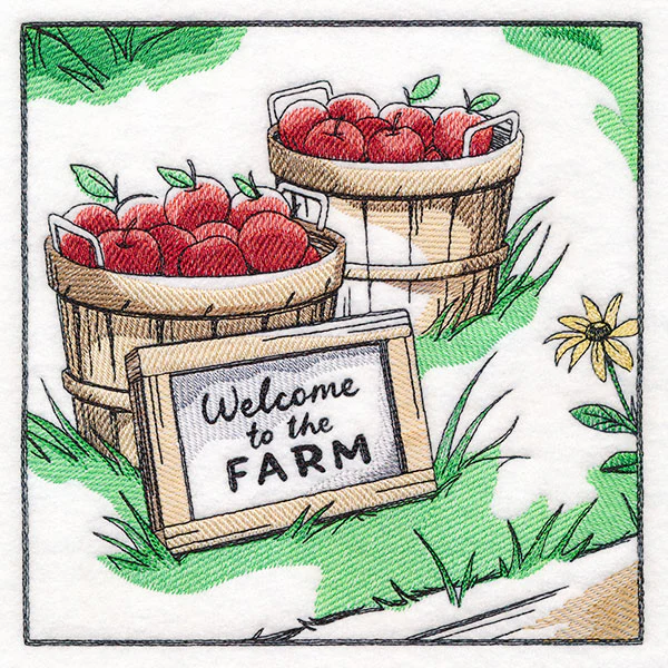 Fall on the Farm Scene - Bushels of Apples - Image 4