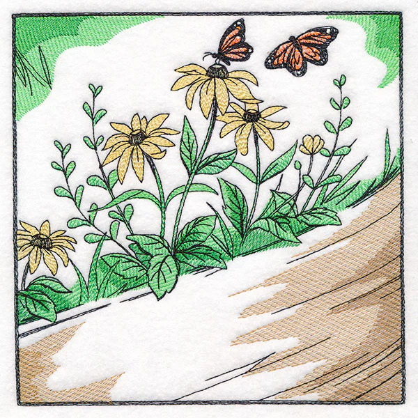 Fall on the Farm Scene - Butterflies and Flowers - Image 3