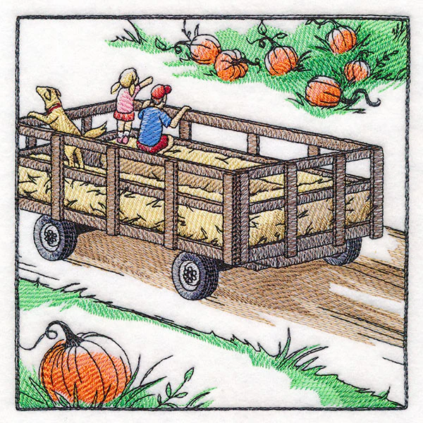 Fall on the Farm Scene - Hay Ride Wagon - Image 5
