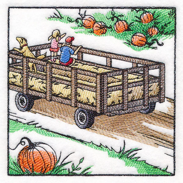 Fall on the Farm Scene - Hay Ride Wagon - Image 7