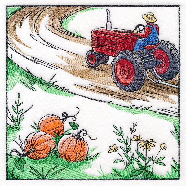 Fall on the Farm Scene - Tractor - Image 3