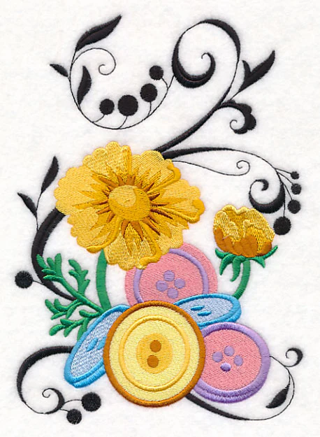 Fanciful Buttons with Cosmos - Image 2