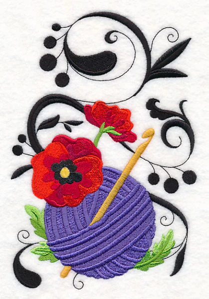 Fanciful Crochet Hook with Poppies - Image 3