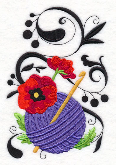 Fanciful Crochet Hook with Poppies - Image 4