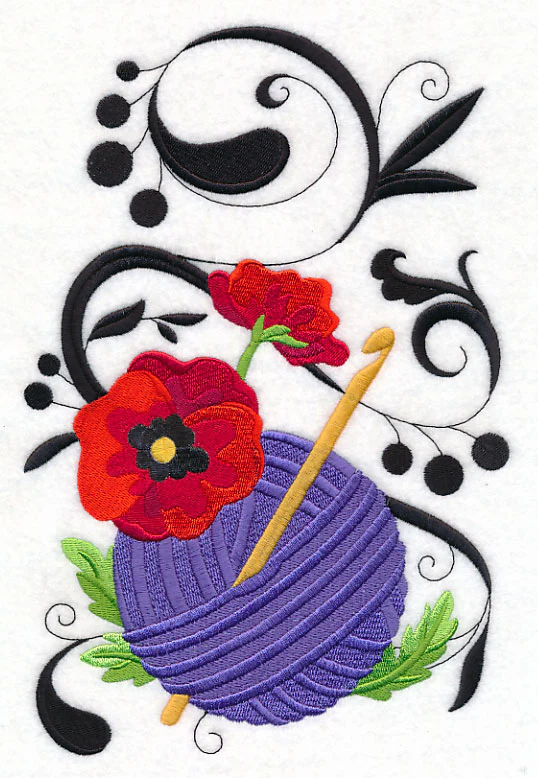 Fanciful Crochet Hook with Poppies - Image 5