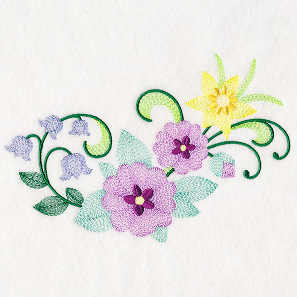 Fanciful Daffodil & Violet Spray - Image 3
