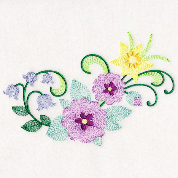 Fanciful Daffodil & Violet Spray - Image 4