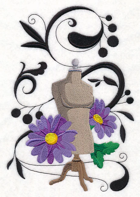 Fanciful Dress Form with Daisies - Image 2