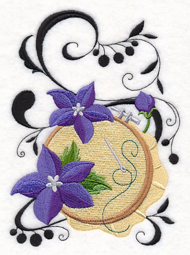 Fanciful Embroidery Hoop with Balloon Flowers - Image 4