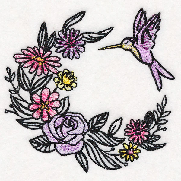 Fanciful Flutters Hummingbird Wreath in Watercolor - Image 5