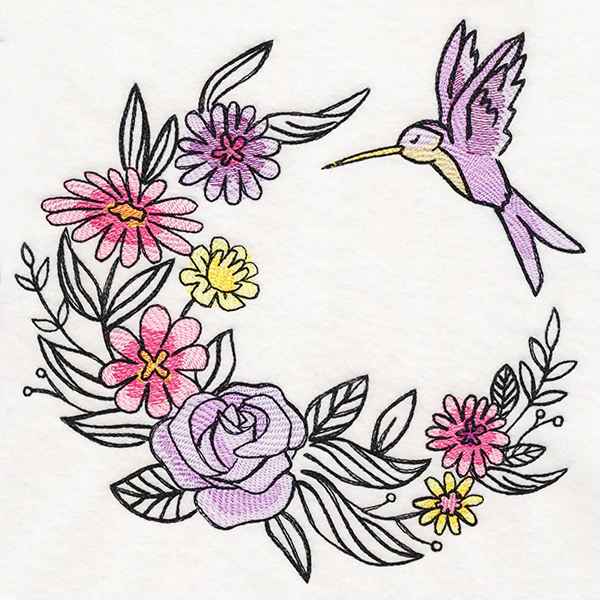 Fanciful Flutters Hummingbird Wreath in Watercolor - Image 6