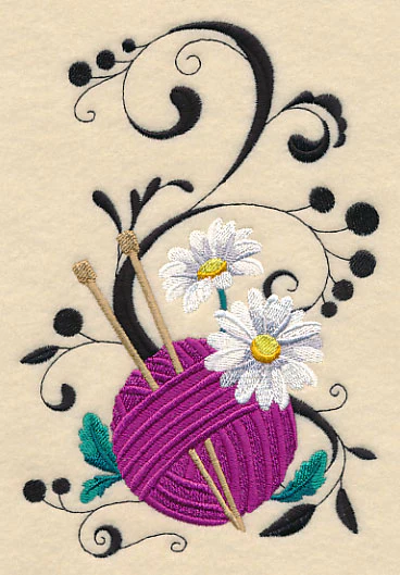 Fanciful Knitting Needles with Daisies - Image 4