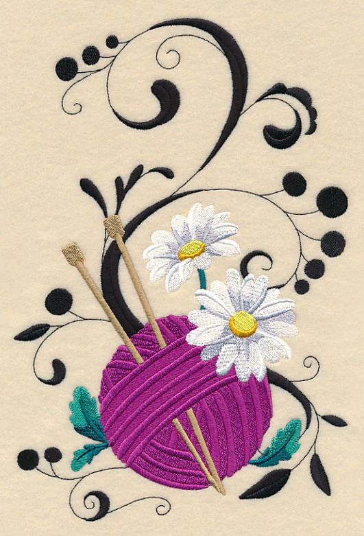 Fanciful Knitting Needles with Daisies - Image 5