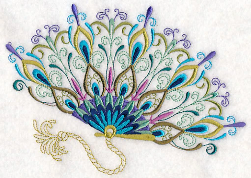Fanciful Peacock Fan - Image 3