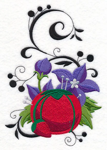 Fanciful Pincushion with Balloon Flowers - Image 3