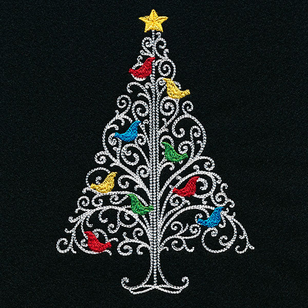Fancy Filigree and Birds Christmas Tree - Image 3