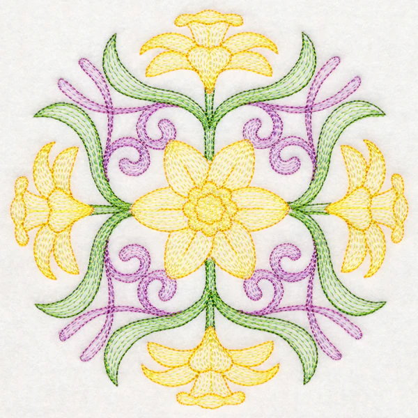 Fancy Floral Medallion - Daffodil - Image 3