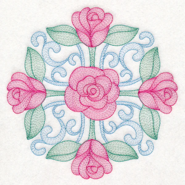 Fancy Floral Medallion - Rose - Image 2