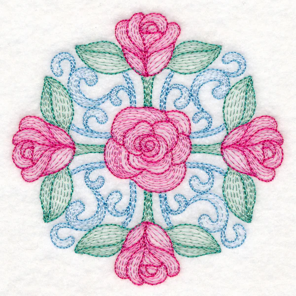 Fancy Floral Medallion - Rose - Image 5