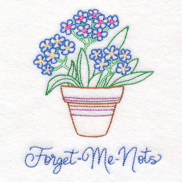 Fancy Flowerpot Forget-Me-Nots (Vintage) - Image 3