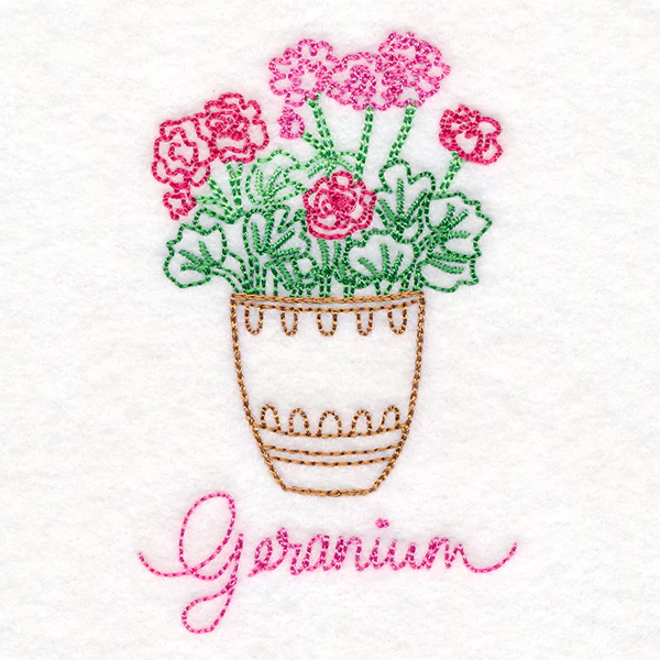 Fancy Flowerpot Geraniums (Vintage) - Image 2