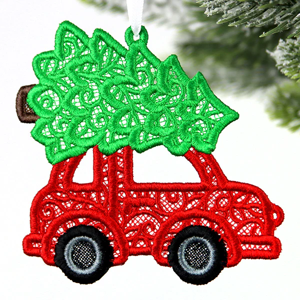 Fancy Retro Christmas Car Ornament (Lace) - Image 3