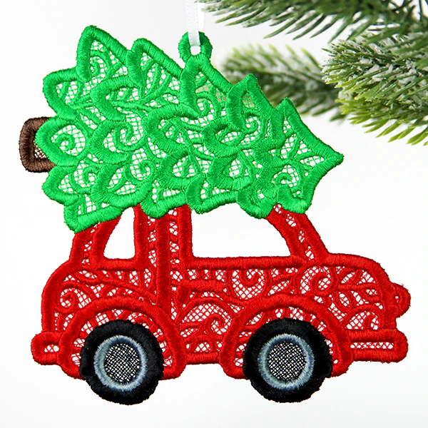 Fancy Retro Christmas Car Ornament (Lace) - Image 4