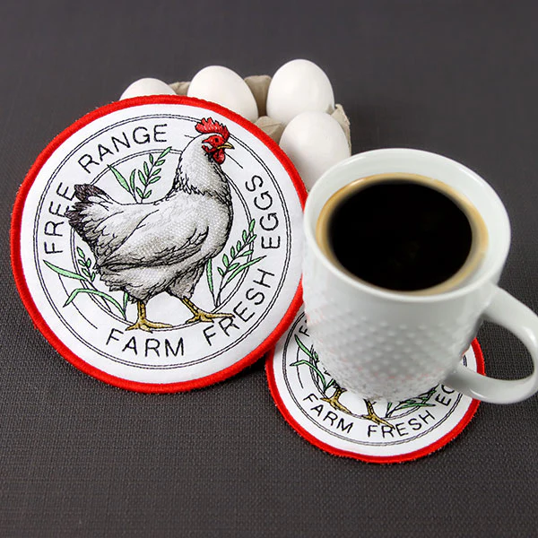 Farm Fresh Eggs Chicken Trivet (In-the-Hoop) - Image 9