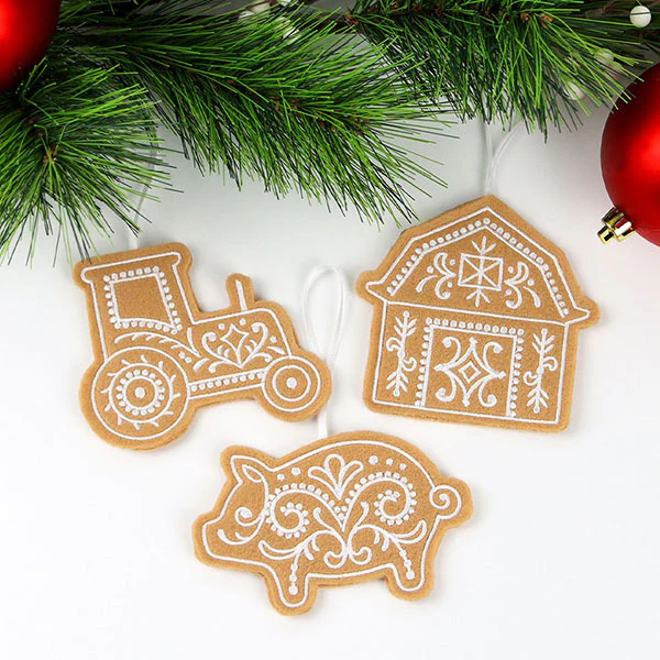 Farm Gingerbread Cookie Ornament - Retro Truck (In-the-Hoop) - Image 9