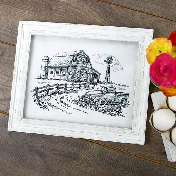 Farm Scene Etching - Image 4