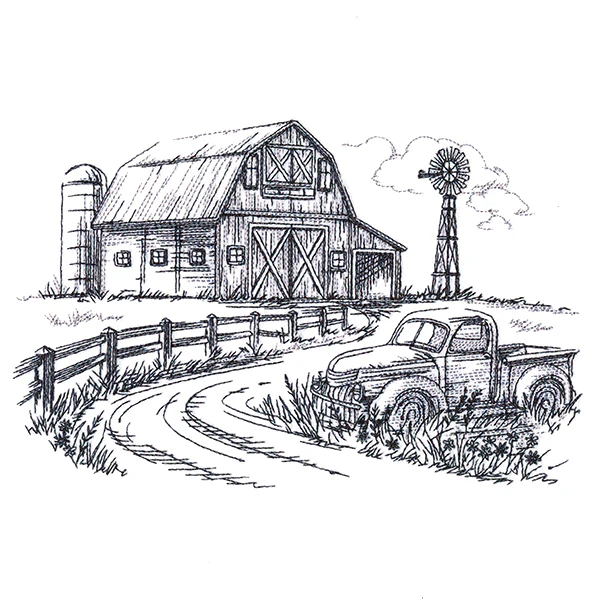Farm Scene Etching - Image 5