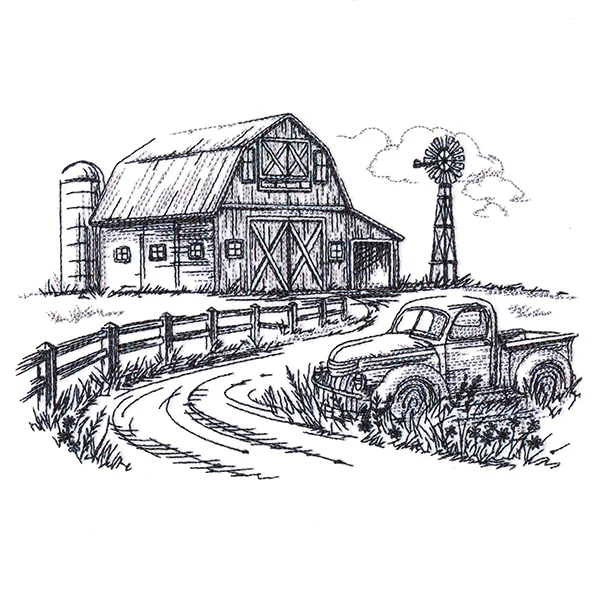 Farm Scene Etching - Image 7