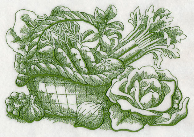 Farmers Market Vegetable Basket (Toile) - Image 2
