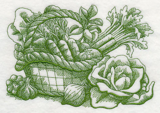 Farmers Market Vegetable Basket (Toile) - Image 4