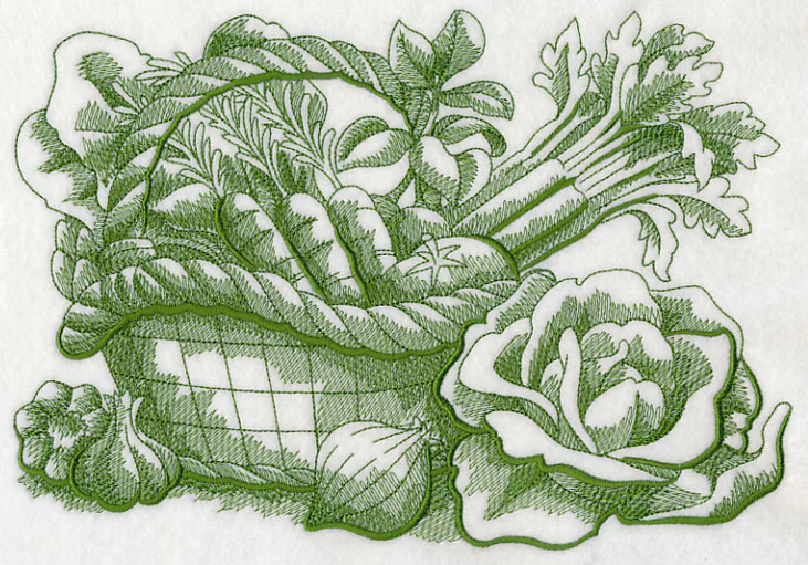 Farmers Market Vegetable Basket (Toile) - Image 5
