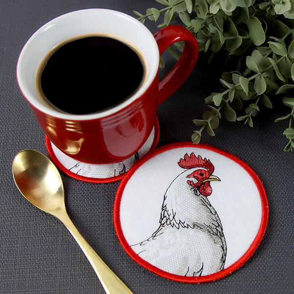 Farmhouse Chicken Coaster (In-the-Hoop) - Image 2