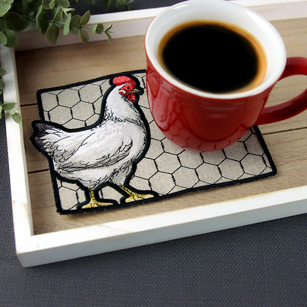 Farmhouse Chicken Mug Rug (In-the-Hoop) - Image 7