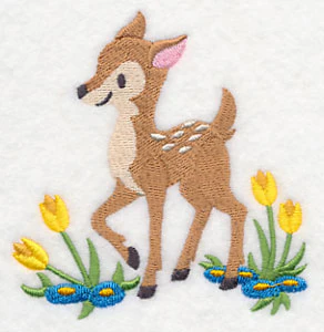 Fawn Frolicking in Flowers - Image 2