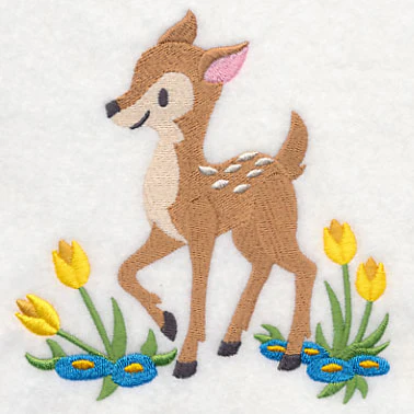 Fawn Frolicking in Flowers - Image 3
