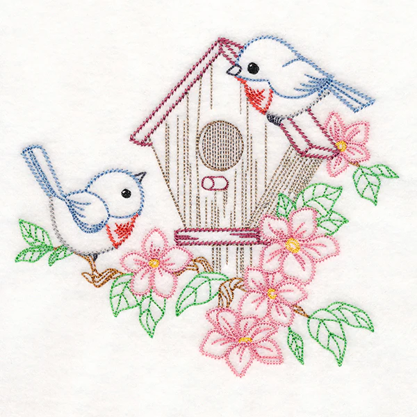 Feathered Friends Birdhouse - Bluebirds (Vintage) - Image 2
