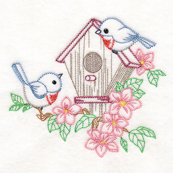 Feathered Friends Birdhouse - Bluebirds (Vintage) - Image 3