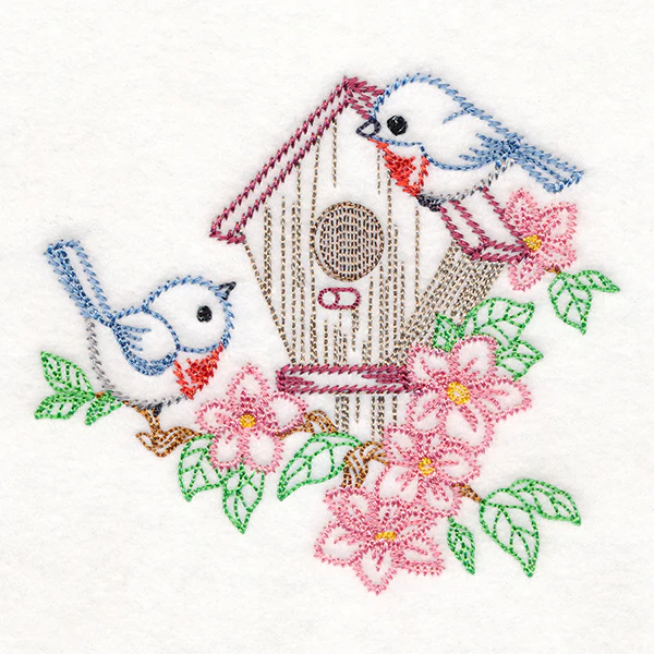 Feathered Friends Birdhouse - Bluebirds (Vintage) - Image 4