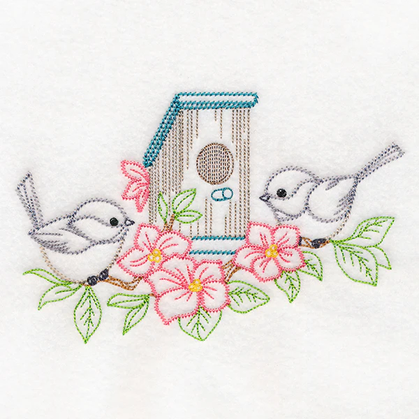 Feathered Friends Birdhouse - Chickadees (Vintage) - Image 2