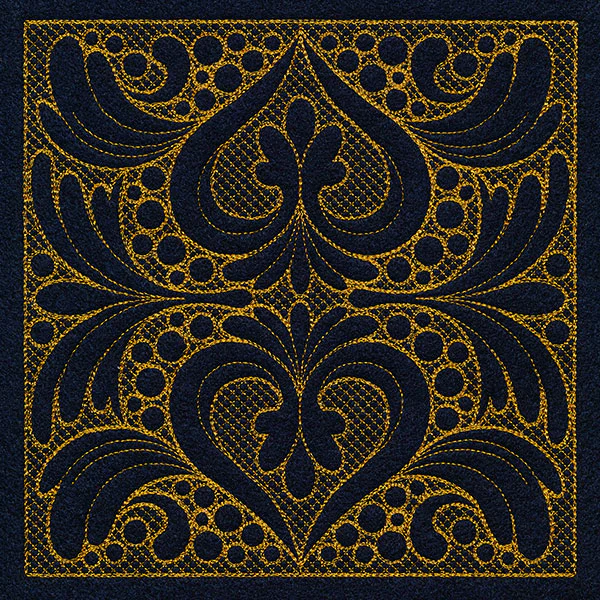 Feathers & Filigree Square 1 (Trapunto) - Image 2