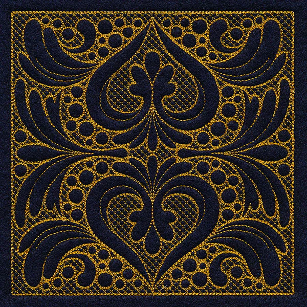 Feathers & Filigree Square 1 (Trapunto) - Image 3