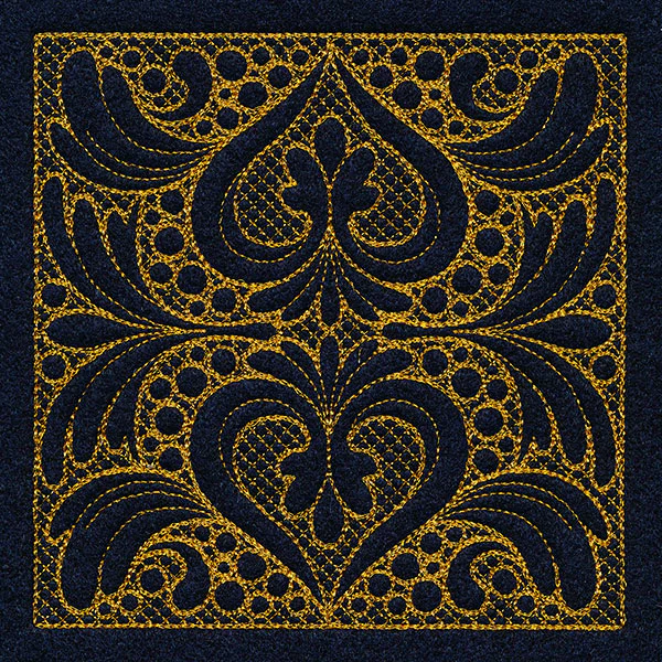 Feathers & Filigree Square 1 (Trapunto) - Image 4