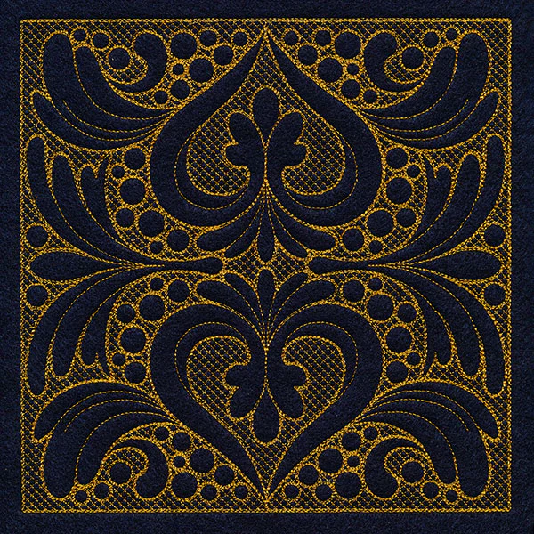 Feathers & Filigree Square 1 (Trapunto) - Image 5