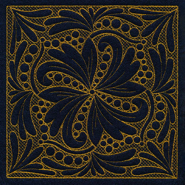 Feathers & Filigree Square 3 (Trapunto) - Image 11