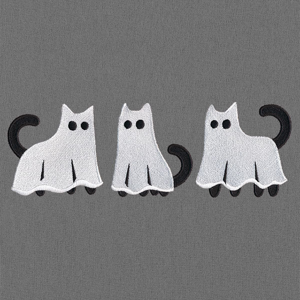Feline Spooky Ghost Cat Border - Image 3