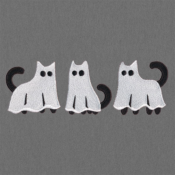 Feline Spooky Ghost Cat Border - Image 7